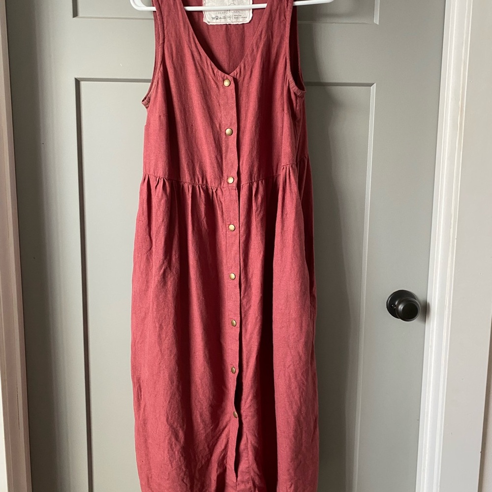 notPERFECTLINEN valley Midi Dress in marsala